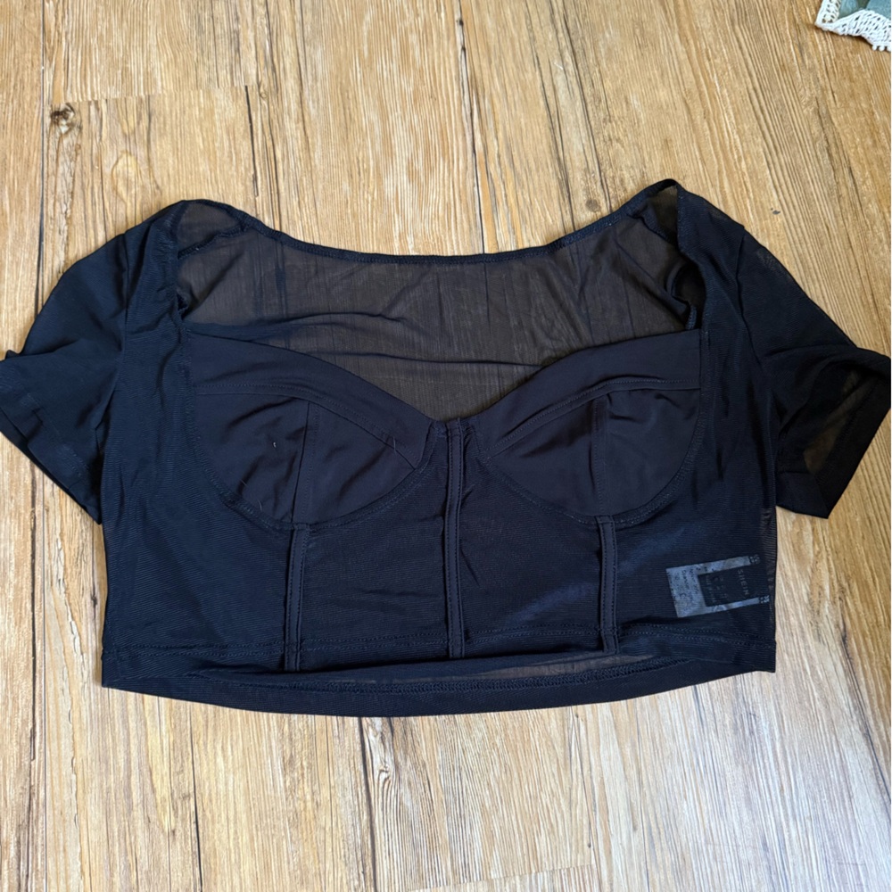 SHEIN Black Mesh Top